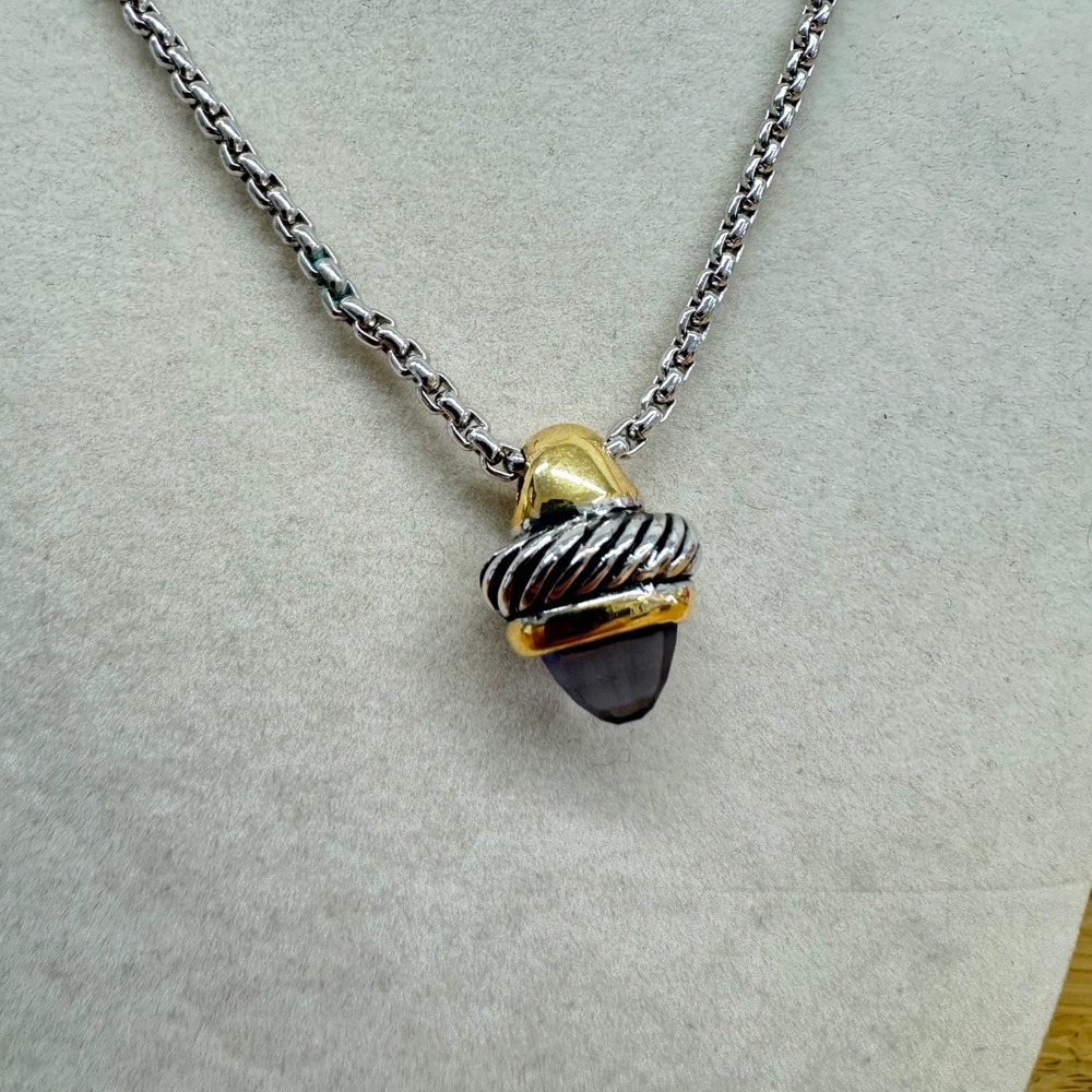 Brighton Two Tone Mixed Metal Pendant Necklace Silver Plated Hypoallergenic
